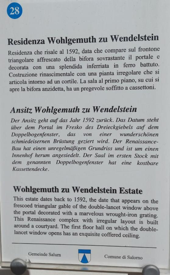 Апартаменти Ansitz Von Wohlgemuth Салорно Екстер'єр фото
